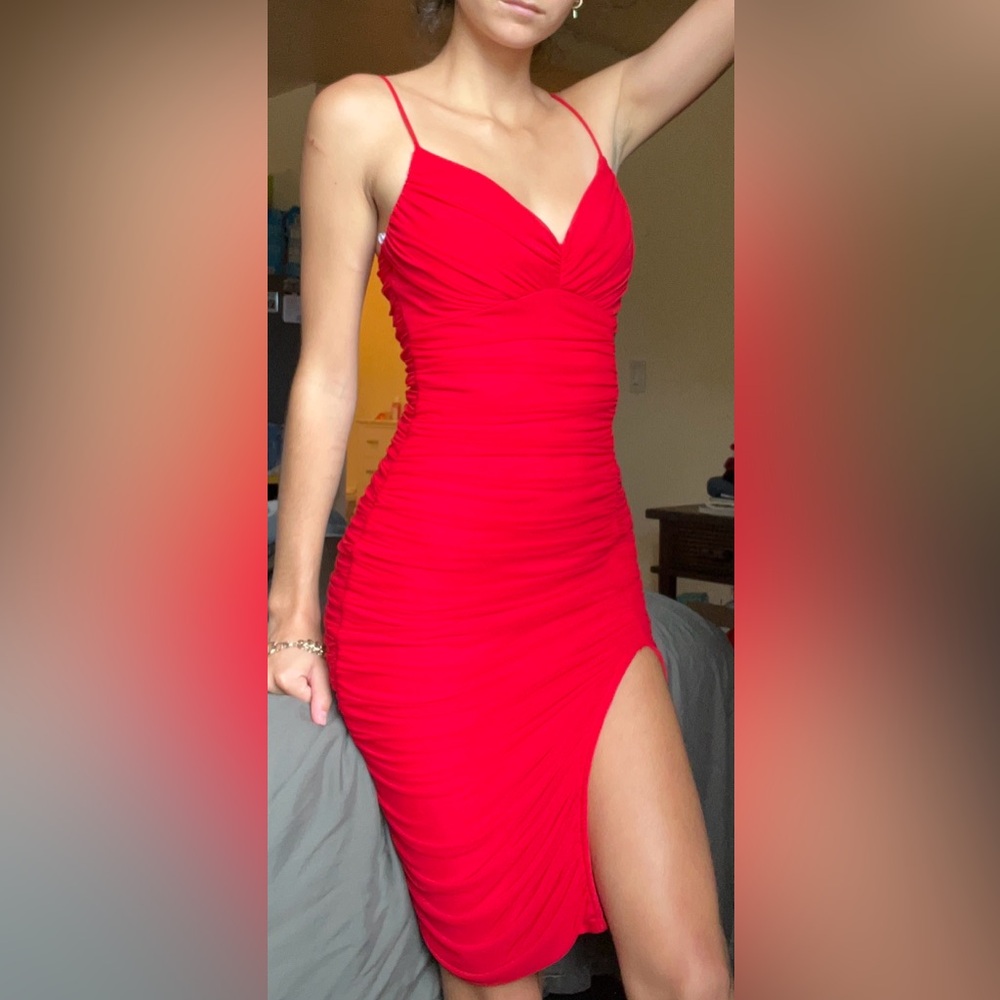 Lulus Midi Red Dress Small